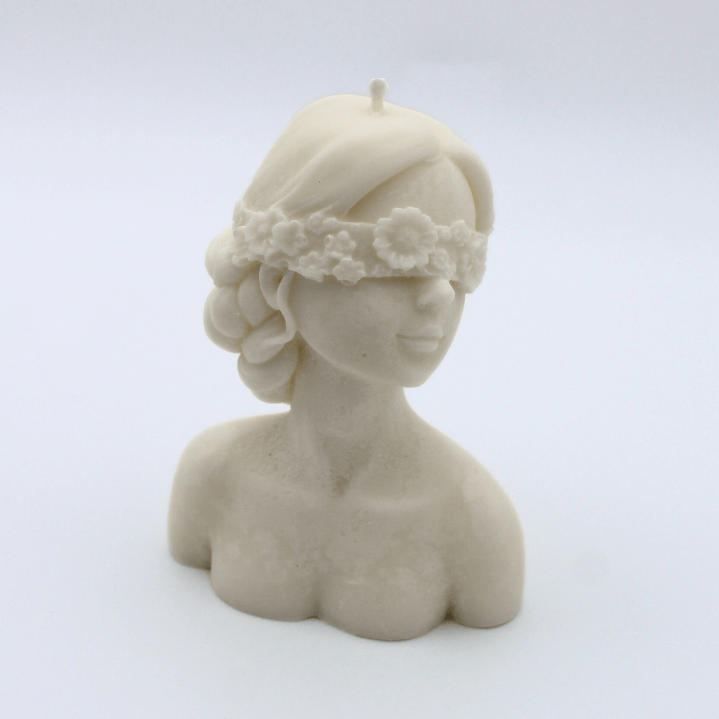 Blindfolded female statue